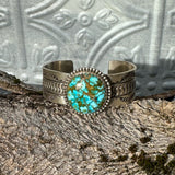 Turquoise Mountain Stamped Silver Cuff