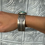 Turquoise Mountain Stamped Silver Cuff